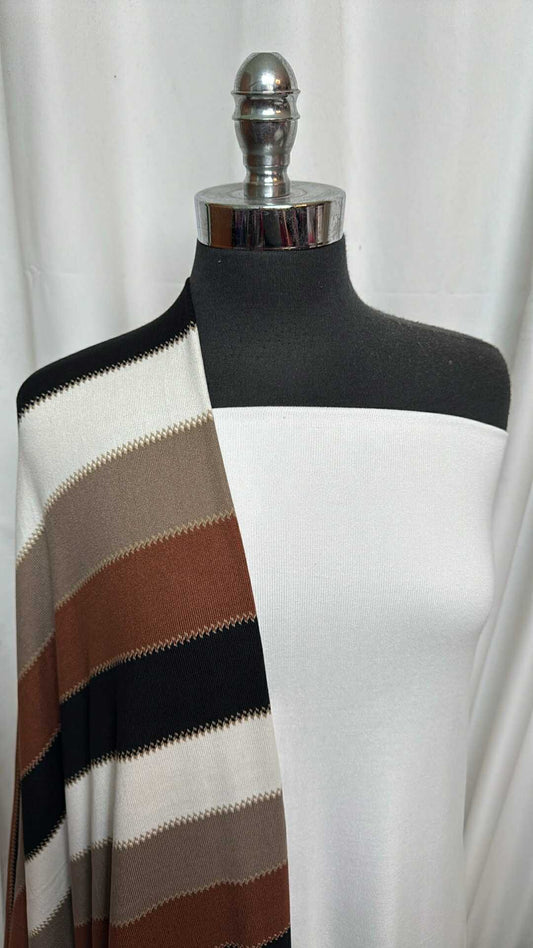 IVORY/STRIPE BUNDLE : 2YD Ivory Oakley SK & 2YD Brown/Black/White Stripe Oakley SK : A28396
