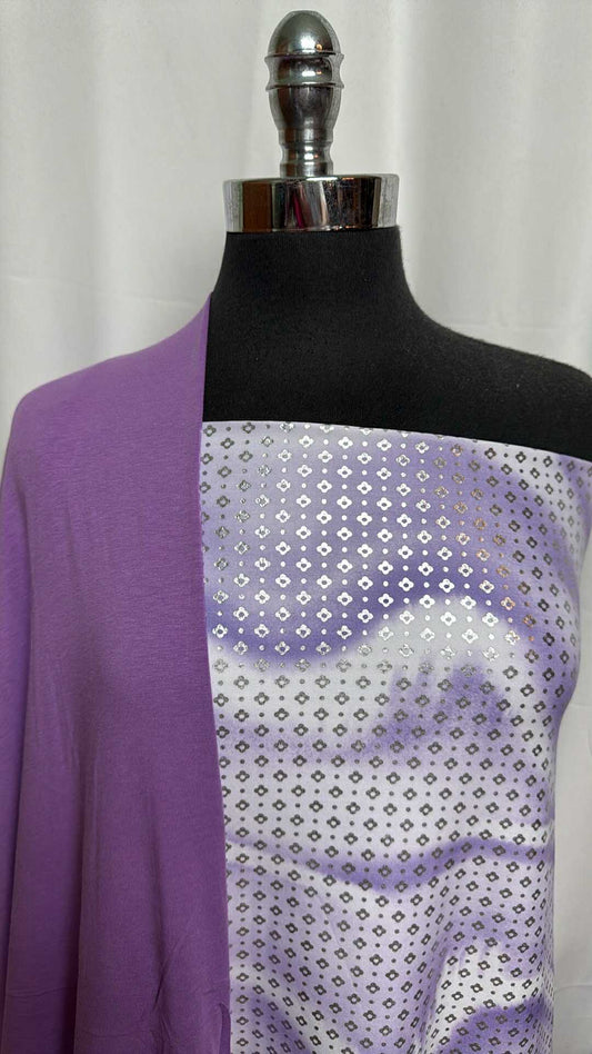 PURPLE/WAVE BUNDLE : 2YD Wave Foil Yoga PF & 2YD Purple R/S : A29040