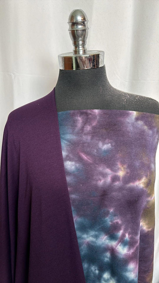PURPLE/NAVY TIE DYE BUNDLE : 2YD Purple/Navy Tie Dye C/P FT & 2YD Purple PRS FT : A30040