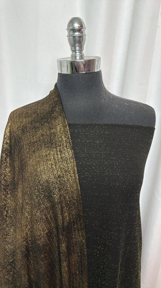 GOLD LUREX/FOIL RIB BUNDLE : 1.5YD Gold P/S w/Lurex & 2.5YD PRS Rib w/Foil : A31103