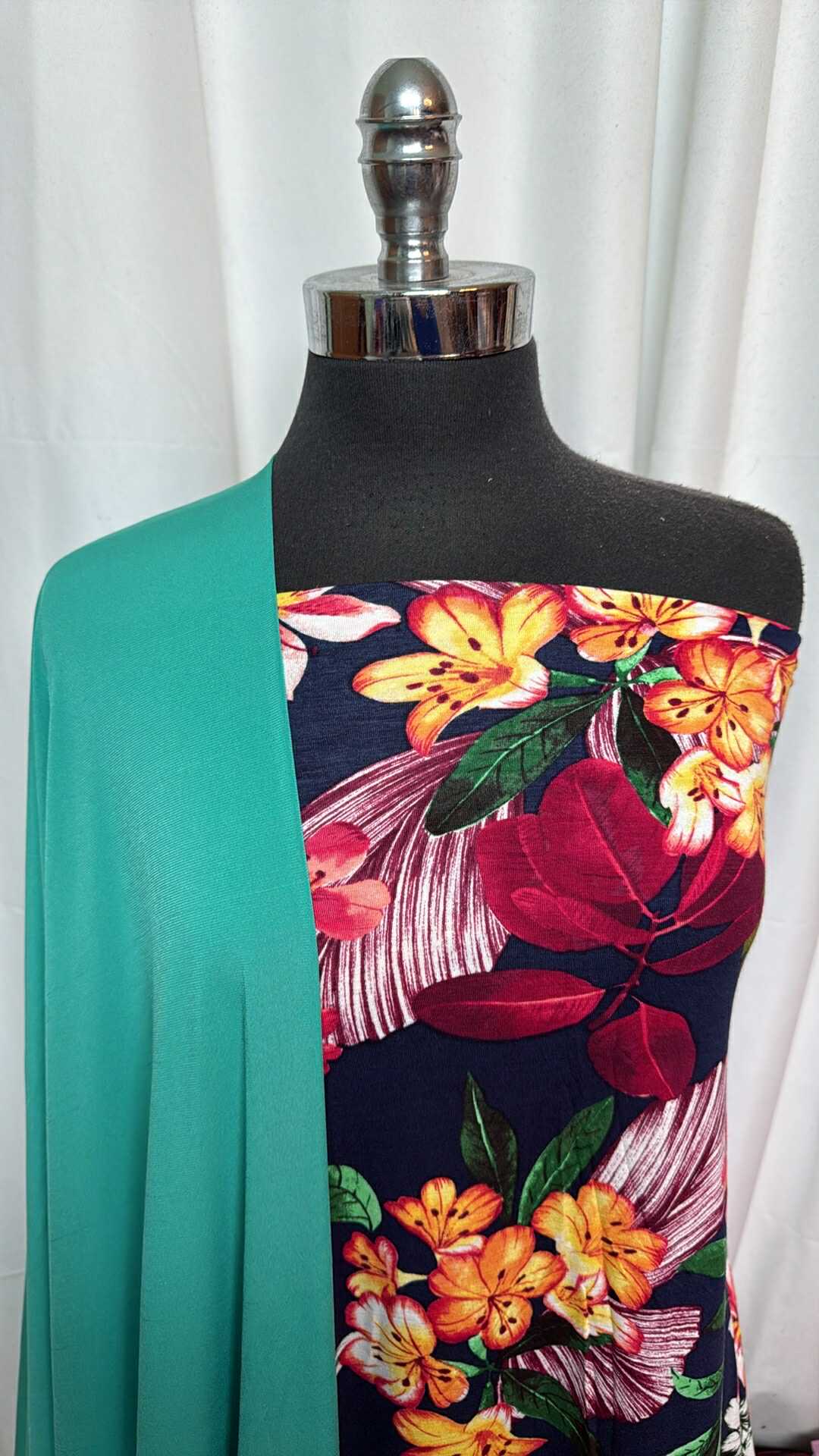 TURQUOISE/FLORAL BUNDLE : 1+YD Turquoise ITY & 2+YD Floral R/S : A27734