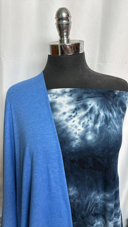 BLUE/NAVY TIE DYE BUNDLE : 2YD Navy Tie Dye DBP & 2YD Blue C/P Jersey : A30059