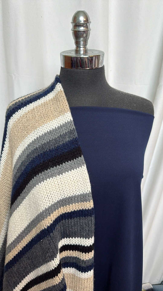 NAVY/CHUNKY STRIPE BUNDLE : 2YD Navy Yoga PF & 3.5YD Chunky Stripe SK : A28397