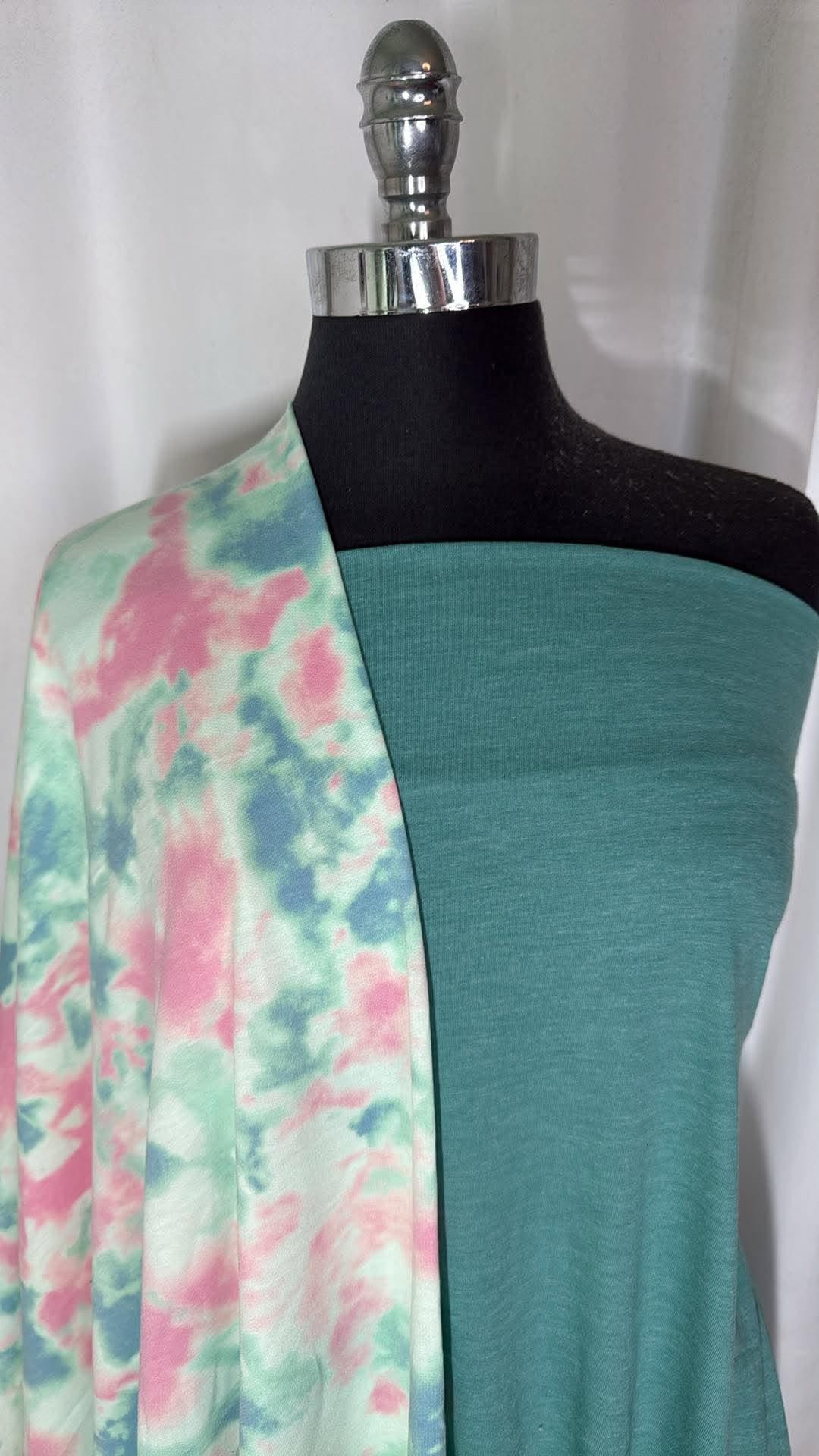 TEAL/PINK TIE DYE BUNDLE : 2YD Teal/Pink Tie Dye PRS FT & 1YD Teal C/P : A31134