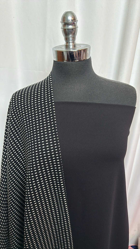 BLACK/WHITE JACQUARD BUNDLE : 2YD Black Supplex & 2YD Black/White Jacquard P/S DK : A28035