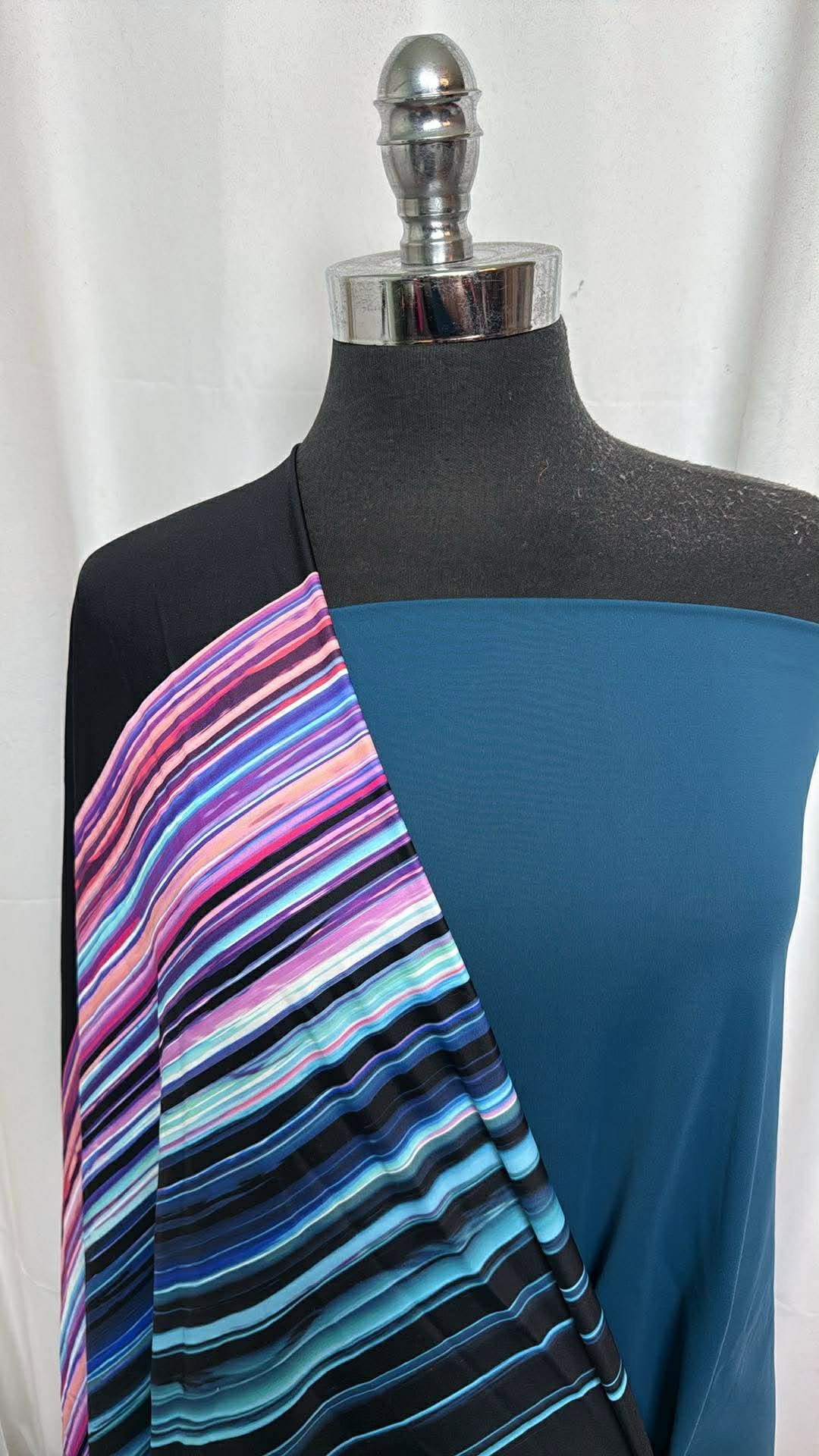 TEAL/MULTI STRIPE BUNDLE : 2YD Teal N/S Swim & 2YD Multi Stripe N/S Swim : A30402