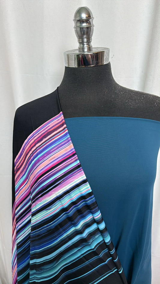 TEAL/MULTI STRIPE BUNDLE : 2YD Teal N/S Swim & 2YD Multi Stripe N/S Swim : A30402