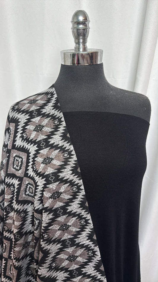 BLACK/SOUTHWEST BUNDLE : 2YD Black R/S & 2YD Southwest Light-Weight Hacci SK : A30564