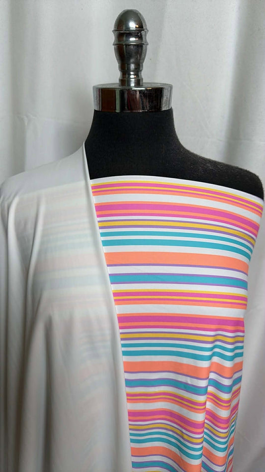 WHITE/PASTEL STRIPE BUNDLE : 1.5YD Pastel Stripe N/S & 1YD White N/S : A29933