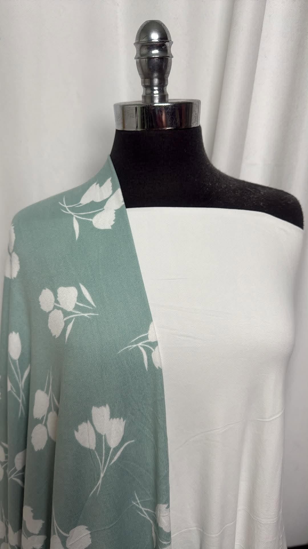 IVORY/SAGE FLORAL BUNDLE : 2YD Ivory DBP & 2YD Sage Floral Oakley SK : A30829
