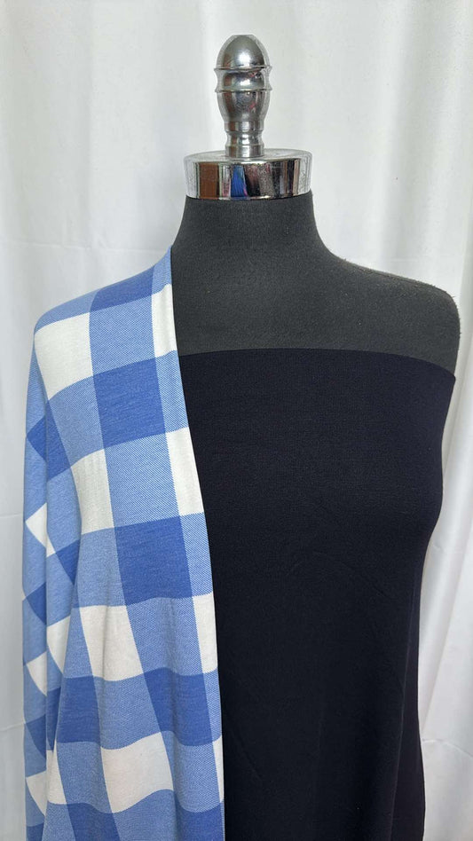 NAVY/BLUE BUFFALO PLAID BUNDLE : 2YD Navy Modal FT & 2YD Blue Buffalo Plaid PRS FT : A27396