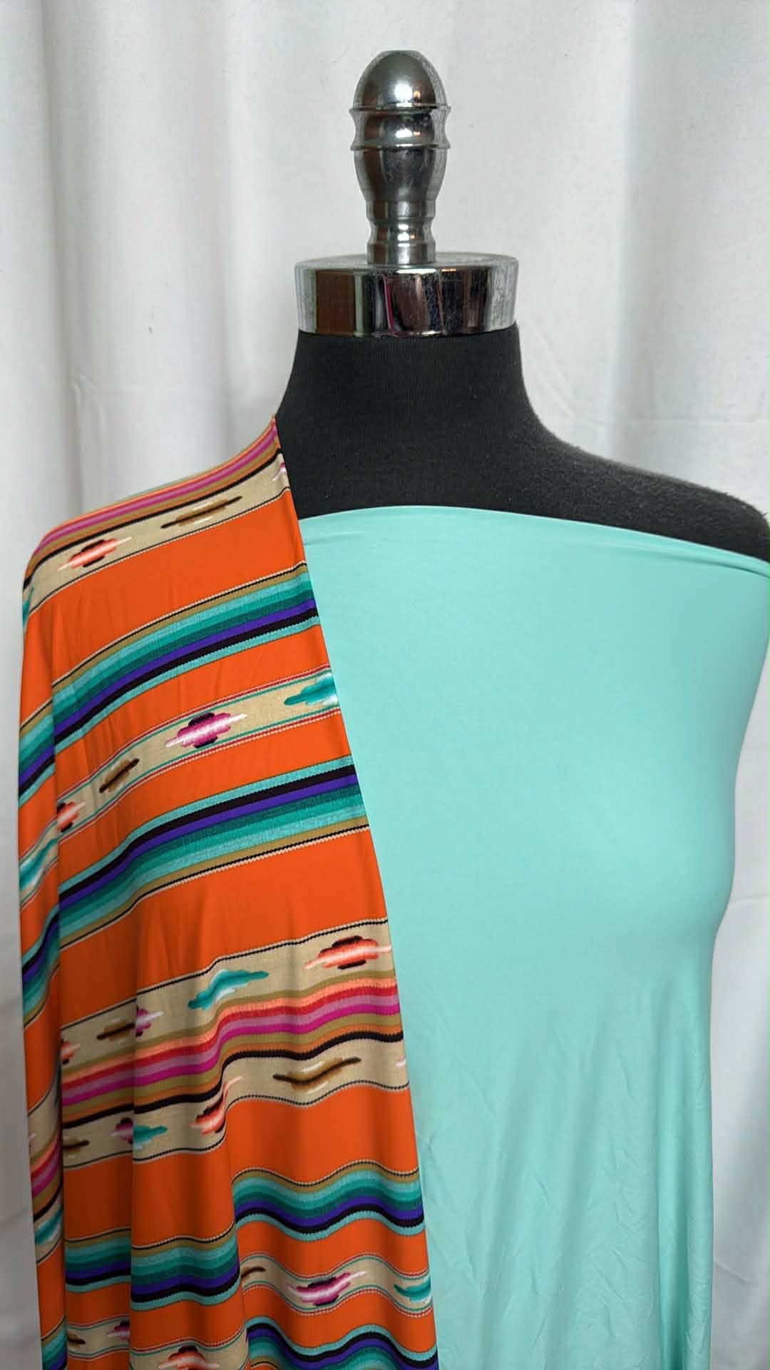 AQUA/SOUTHWEST STRIPE BUNDLE : 2YD Aqua N/S Swim Lining & 2YD Southwest Stripe N/S Swim : A29613