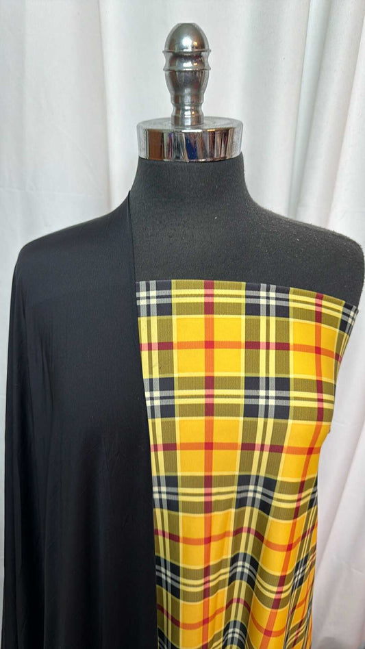 BLACK/CLUELESS BUNDLE : 2YD Clueless Plaid N/S Swim & 2YD Black Swim Lining : A27735