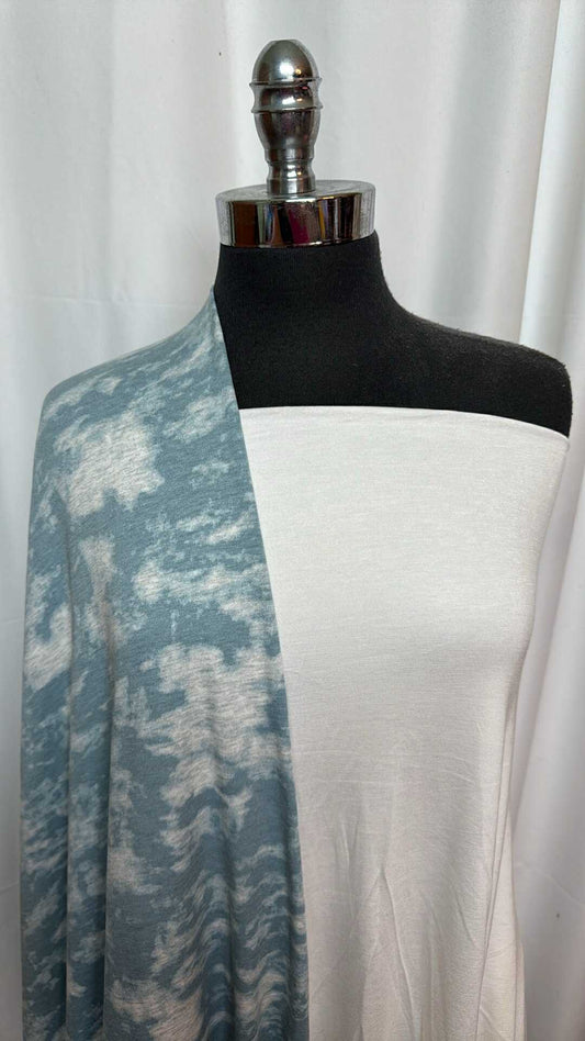 IVORY/CLOUD TIE DYE BUNDLE : 2YD Cloud Tie Dye PRS FT & 2YD Ivory R/S : A27536
