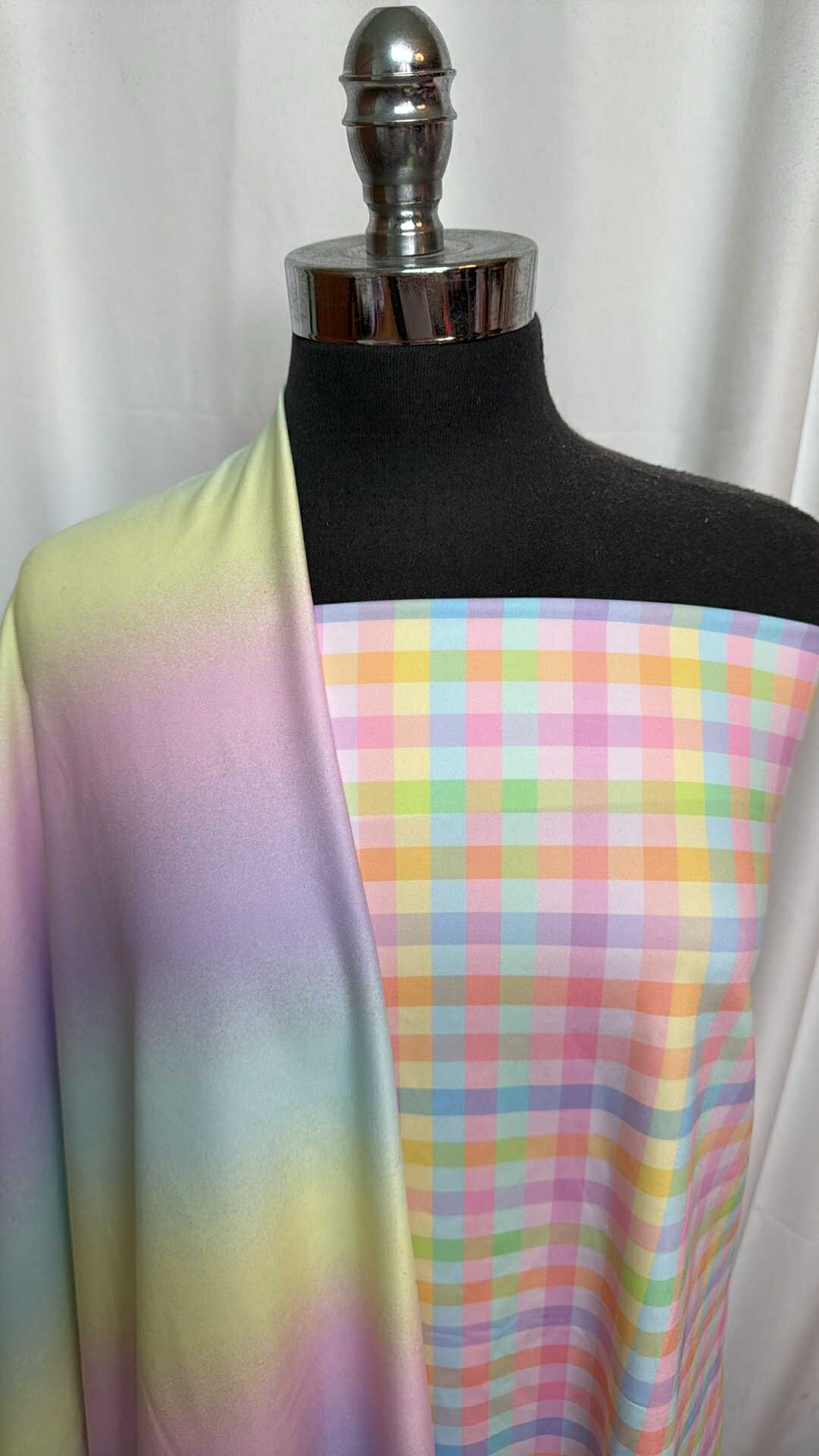 PASTEL OMBRE/PLAID BUNDLE : 30" Cut of Pastel Plaid Yoga PF & 1YD Pastel Ombre PF : A27825
