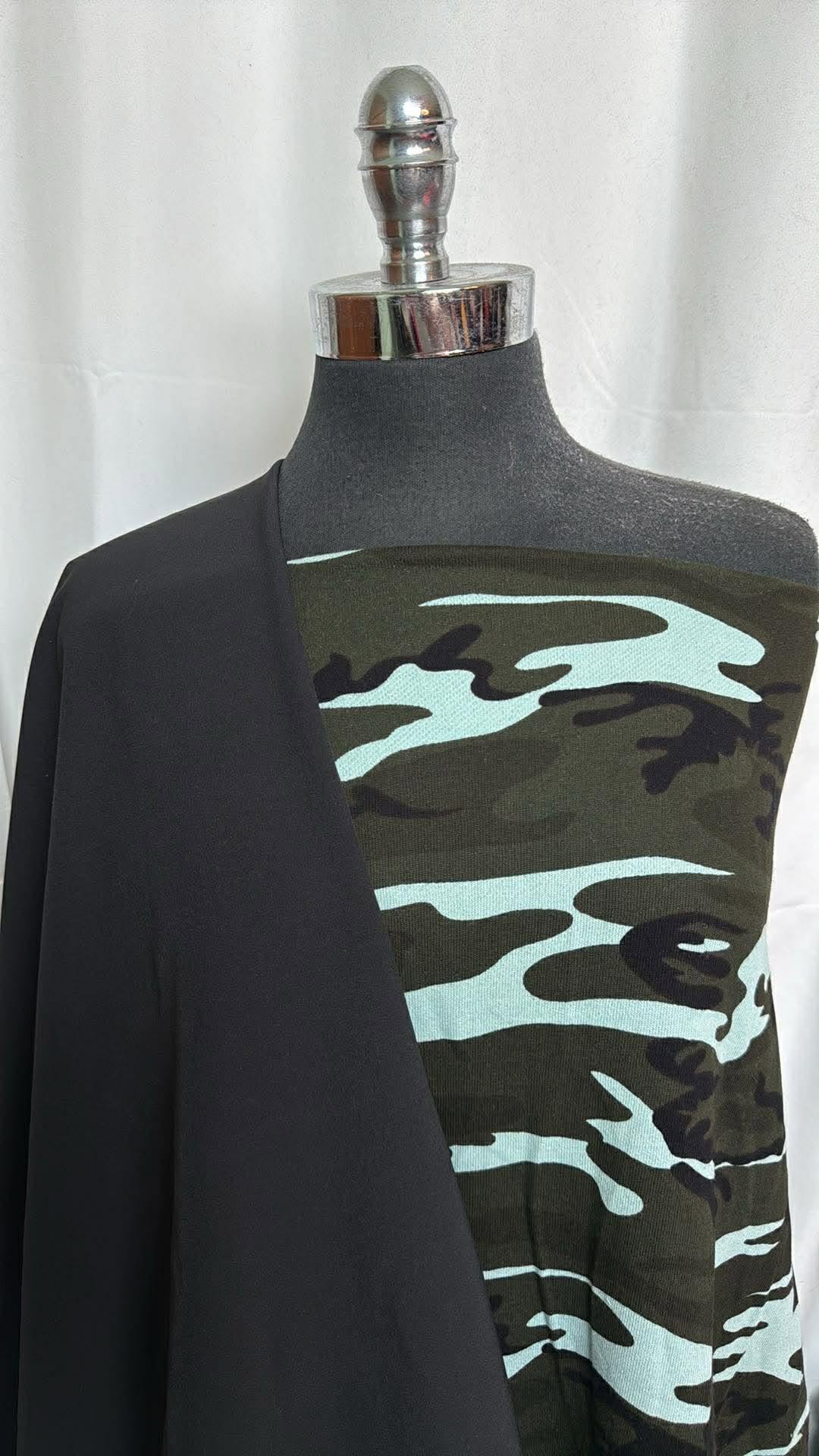 SOFTSHELL/CAMO BUNDLE : 2YD Black Softshell & 2YD Camo Heavy 100% Cotton FT : A30060