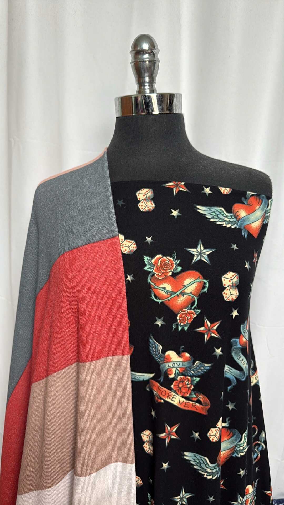 WIDE STRIPE/TATTOO BUNDLE : 2+YD Tattoo DBP & 2YD Wide Stripe Sweater : A29120