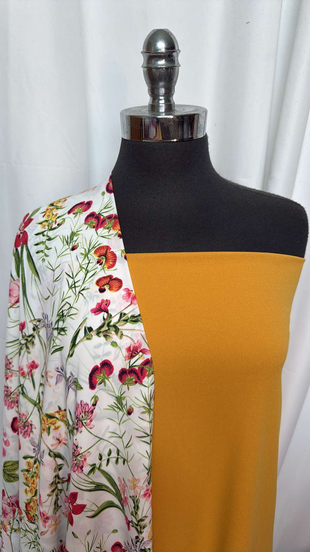 MUSTARD/ORCHID BUNDLE : 1+YD Orchid Woven & 2YD Mustard Crepe Scuba : A27218