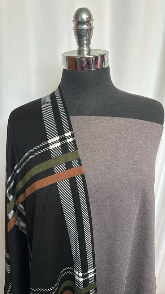 PLAID/SOFT UMBER BUNDLE : 2YD Plaid FT & 1.5YD Soft Umber Peached PF : A28568