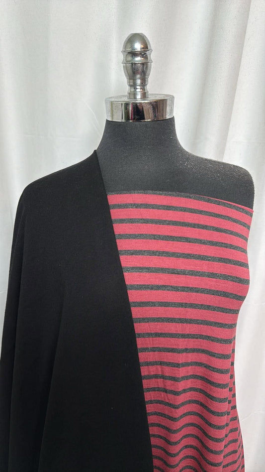 BLACK/BAMBOO STRIPE BUNDLE : 2YD Black C/P FT & 2YD Bamboo Stripe : A30674