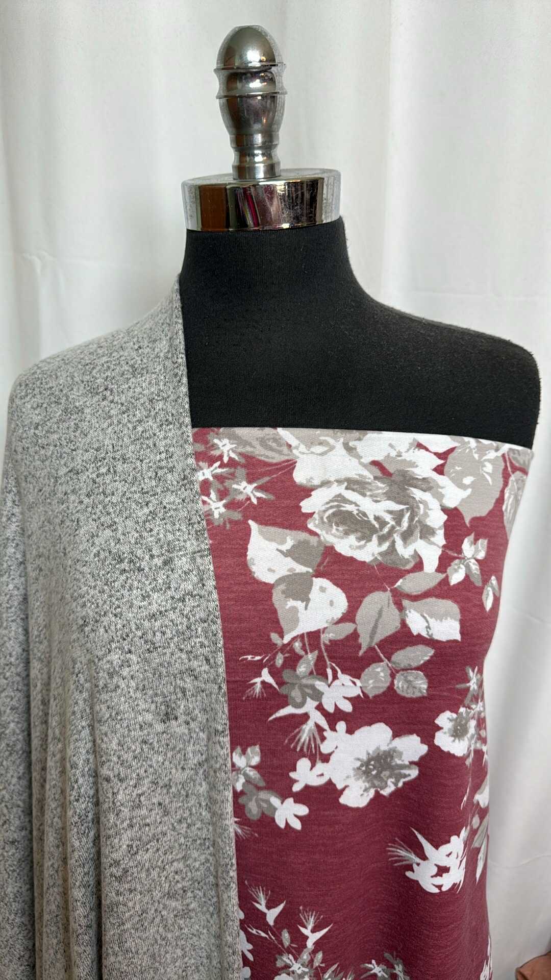 GREY HACCI/FLORAL BUNDLE : 2YD Floral PRS FT & 2YD Brushed Hacci SK : A28941