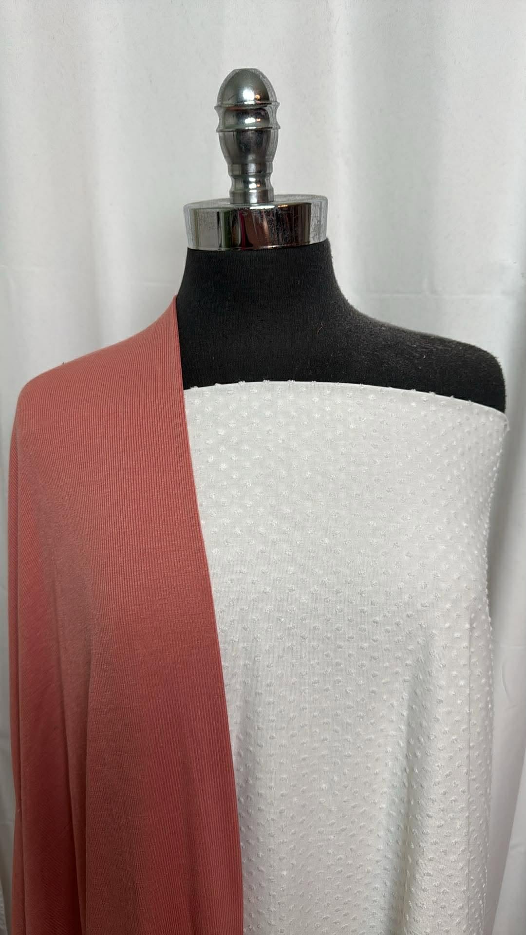 IVORY DOT BUNDLE : 2YD Ivory Swiss Dot Jersey & 2YD Solid R/S Rib : A30374