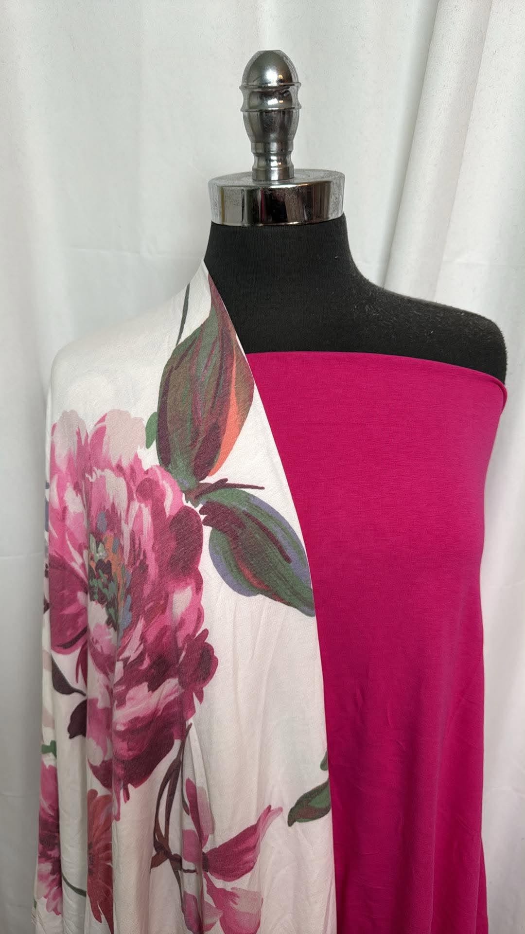 FUCHSIA/FLORAL BUNDLE : 1.5YD Fuchsia R/S & 3.5YD Floral PRS FT : A30656