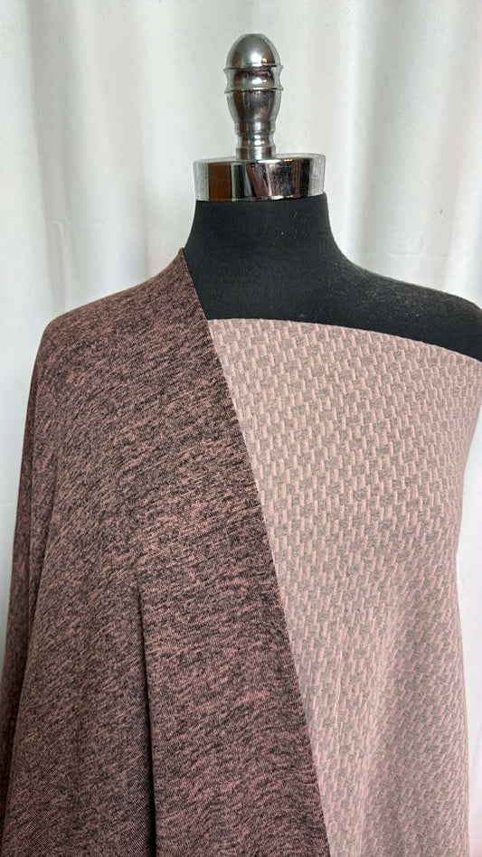 DOUBLE KNIT/HACCI BUNDLE : 2YD Brushed on Reverse Hacci SK & 2YD Cotton Jacquard DK : A29478