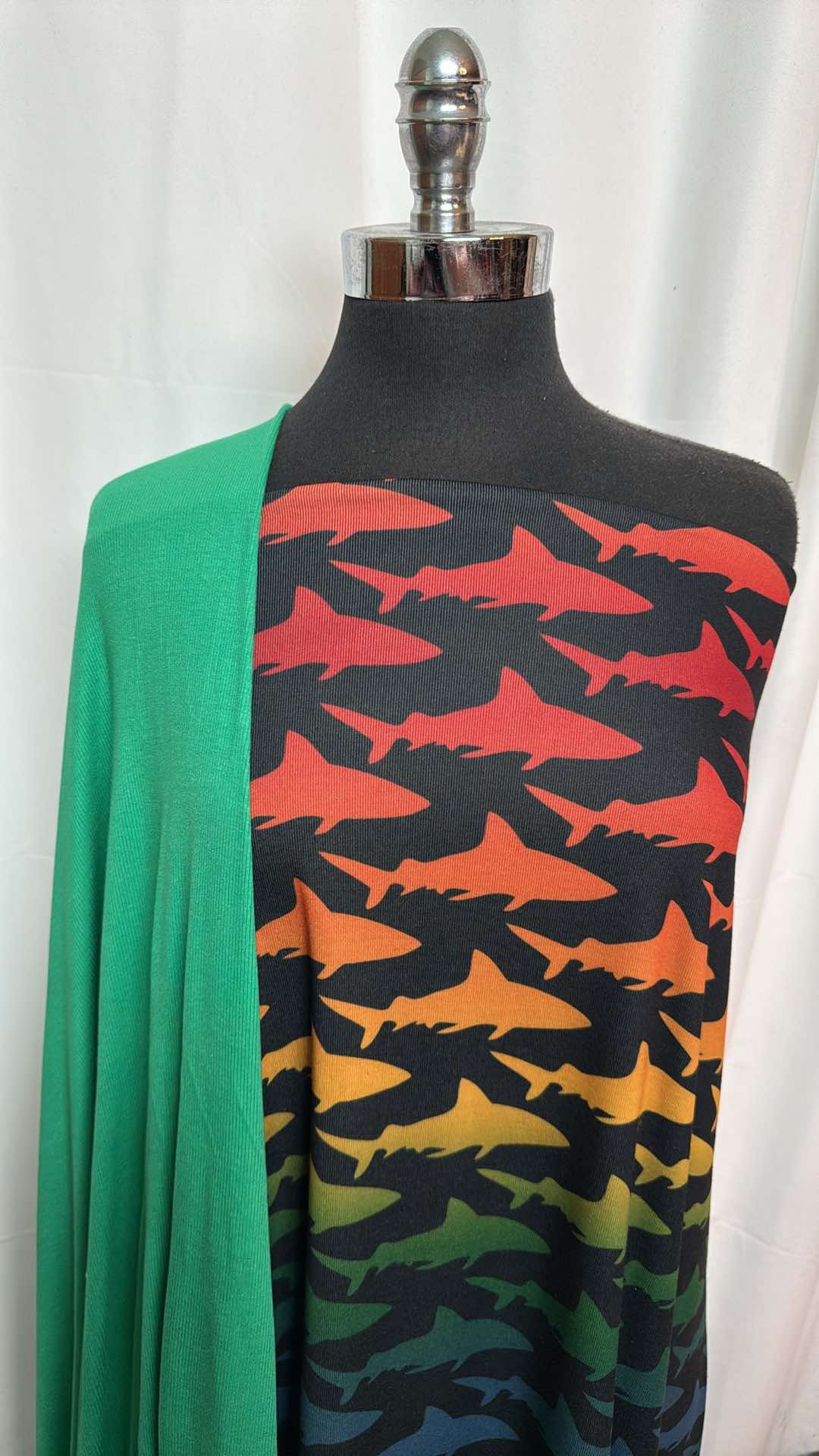 GREEN/OMBRE SHARK BUNDLE : 2YD Ombre Shark P/C Rib & 2YD Green Modal Rib : A27379