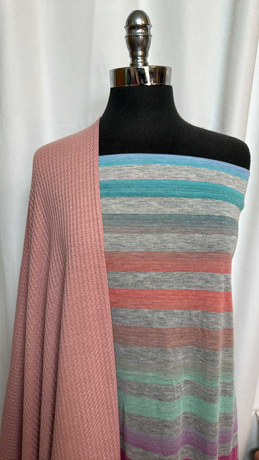 WAFFLE/STRIPE BUNDLE : 1.5YD Stripe PRS Jersey & 1.5YD Waffle Knit : A28875