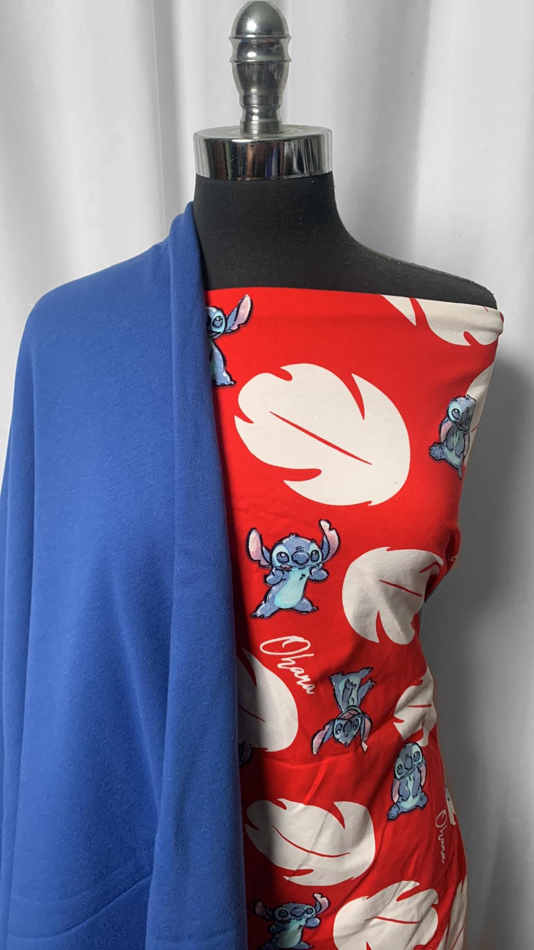 OHANA/BLUE BUNDLE : 26" Ohana C/S & 2YD Blue Cotton Sweatshirt Fleece : A2364