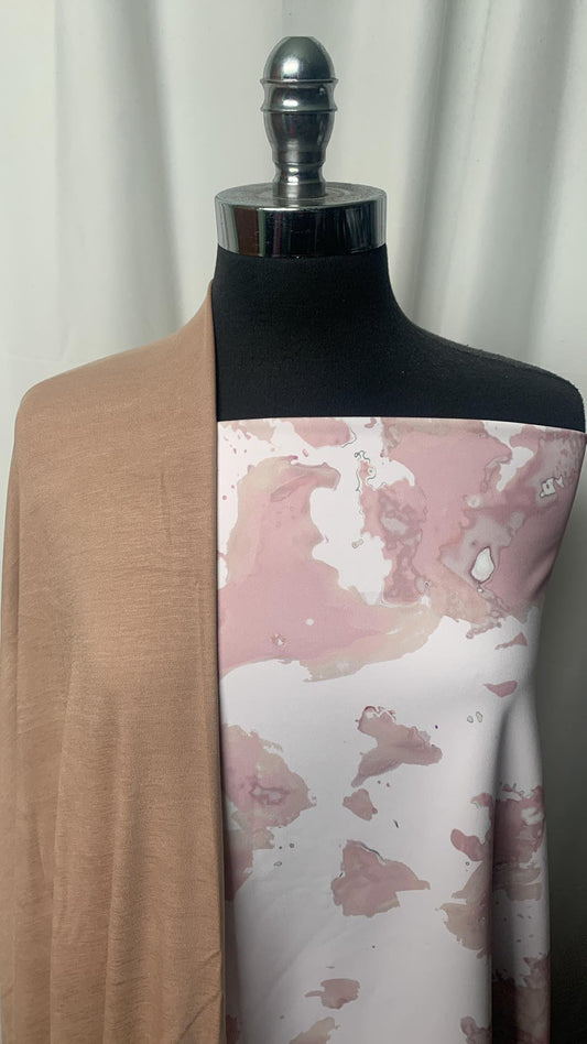 TAUPE MARBLE BUNDLE : 2YD Marble PF & 2YD Taupe Modal Ponte : A1867