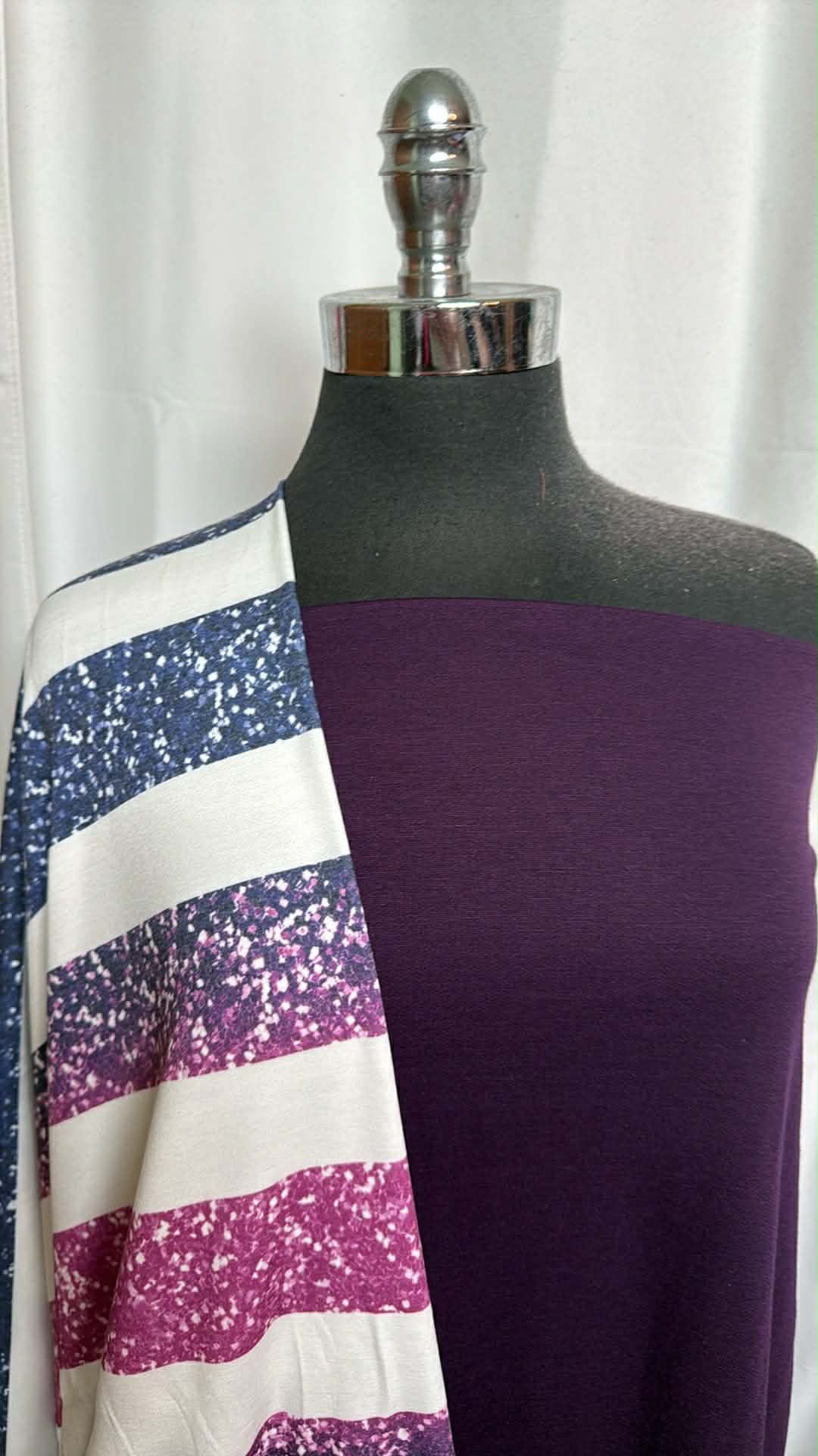 PURPLE/GLITTER STRIPE BUNDLE : 2YD Purple PRS FT & 2YD Glitter Stripe PRS FT : A29894