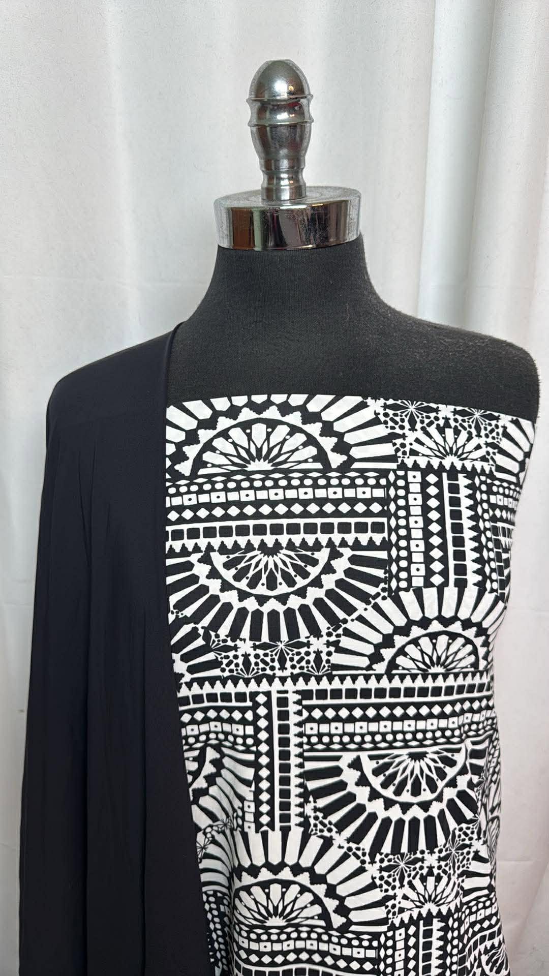 BLACK/WHITE GEO BUNDLE : 2YD Black/White Geo N/S Swim & 2YD Black N/S Swim Lining : A30081