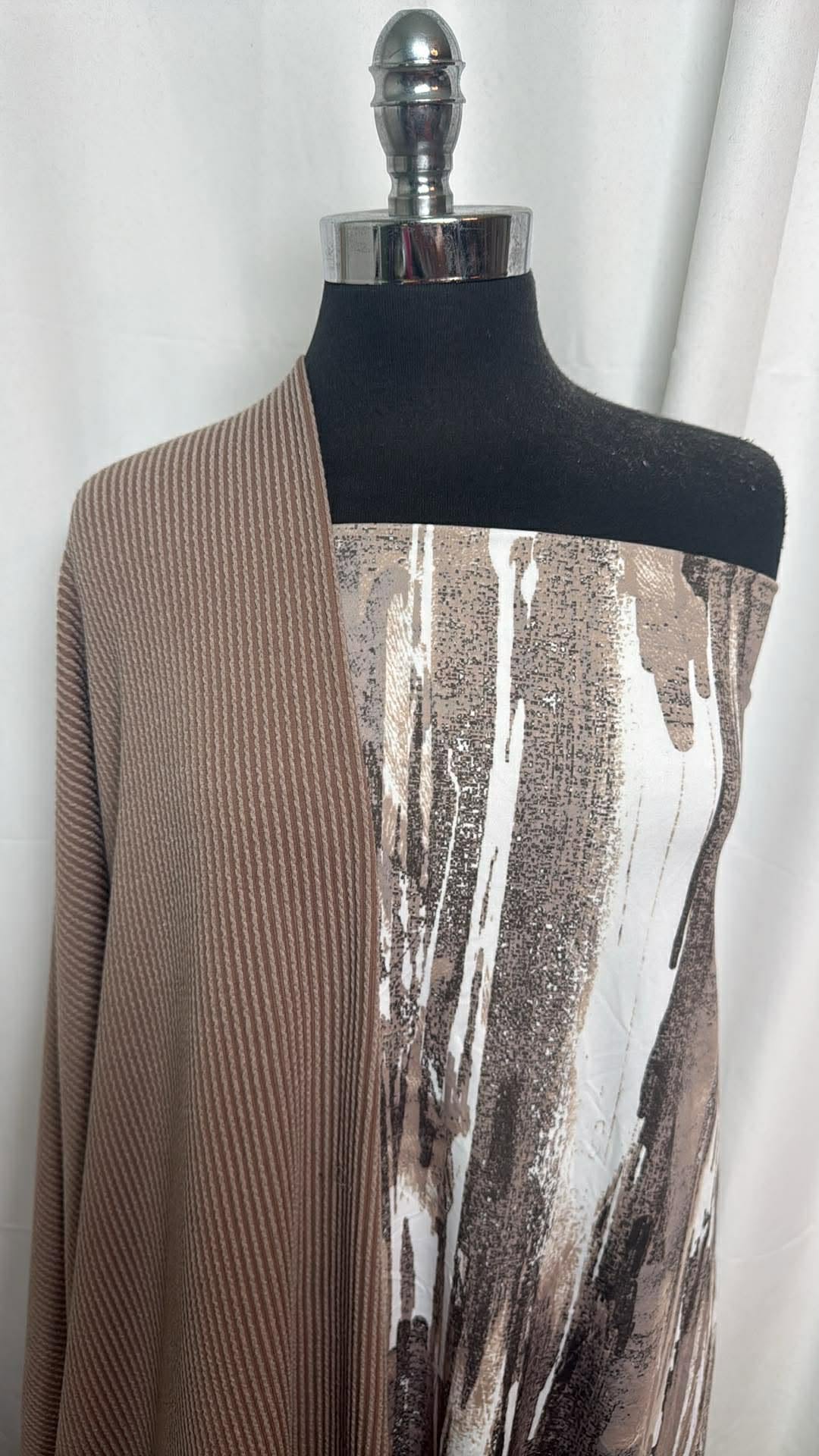 DISTRESSED TAUPE BUNDLE : 2YD Taupe Urban Rib & 2YD Taupe/White Distressed ITY : A30513