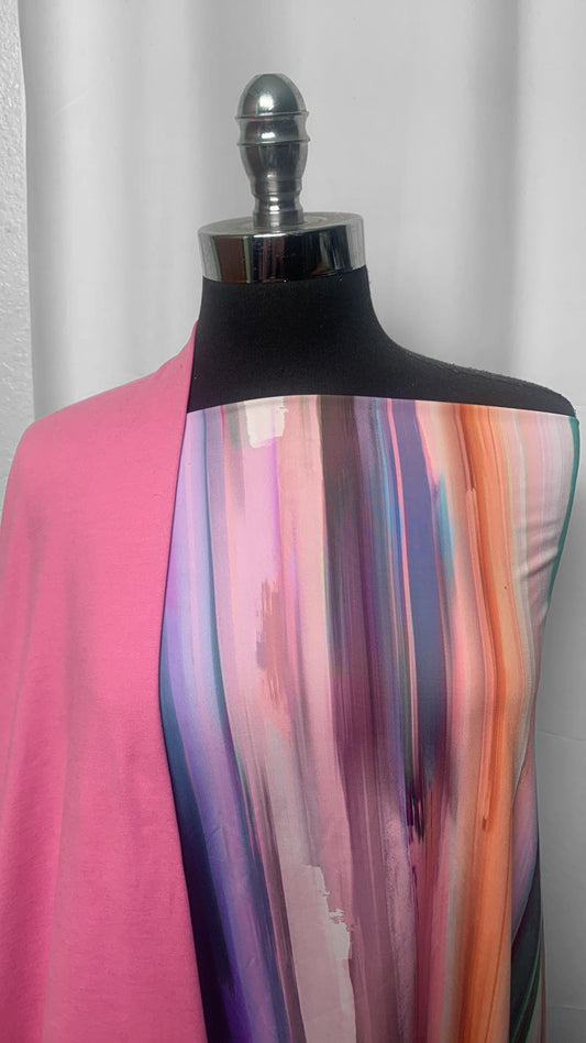 PINK/VERTICAL STRIPE BUNDLE : 1+YD Vertical Stripe N/S & 2YD Light Pink Peached PF : A2510