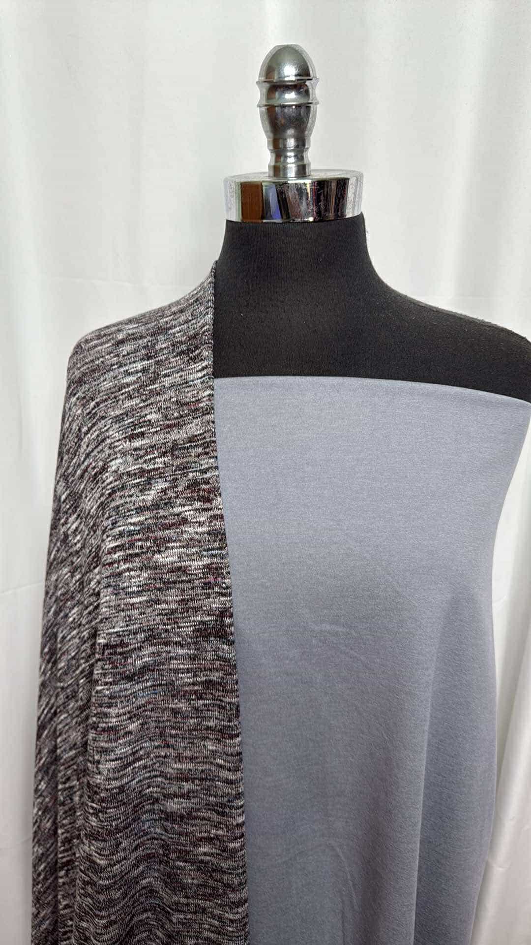 GREY/SWEATER BUNDLE : 1YD Grey Peached PF & 2.5YD Sweater Knit : A27014