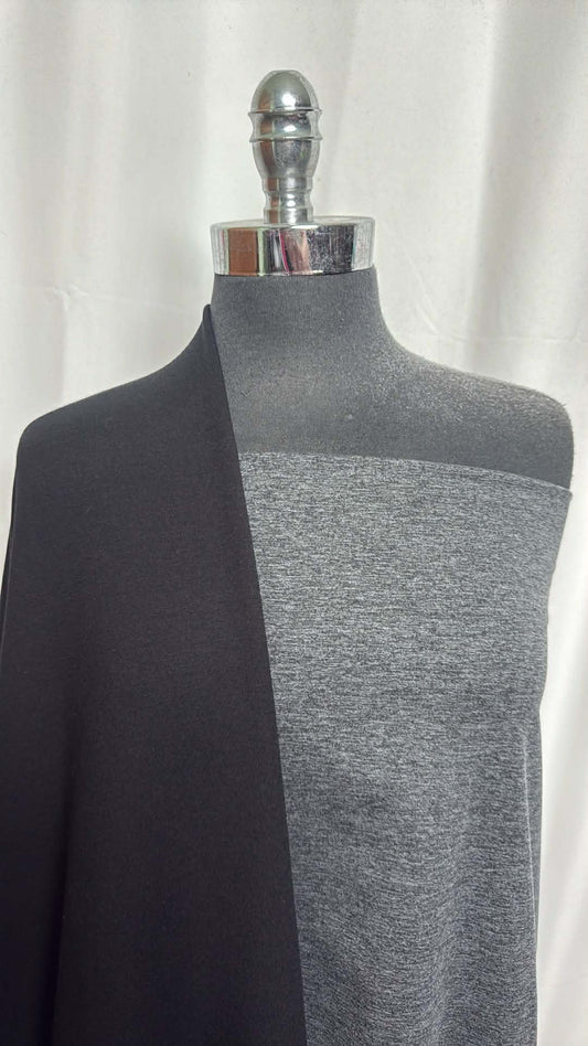 MAGNET/BLACK BUNDLE : 1+YD Magnet/Black Peached PF & 2YD Black Brushed Modal C/S FT : A29651