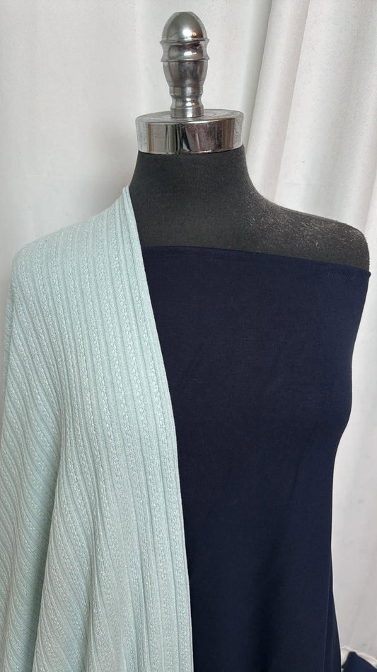 NAVY/TEXTURED SWEATER BUNDLE : 2YD Navy Modal Ponte & 2YD Cotton-Blend Textured SK: A30789