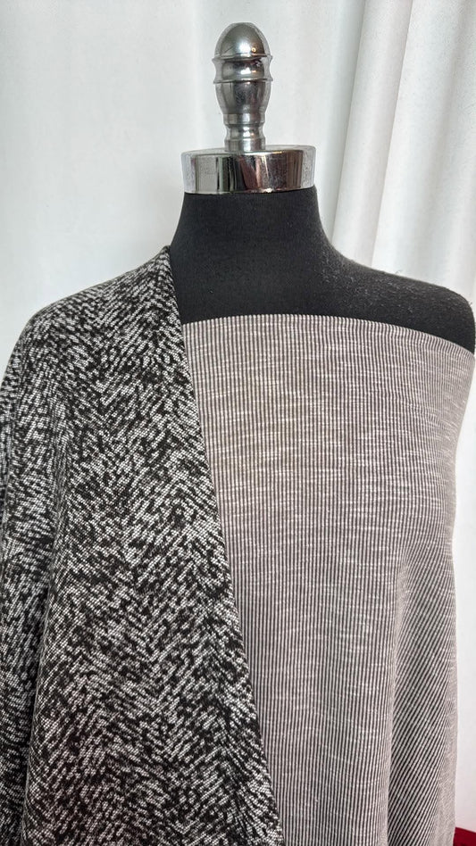 JACQUARD/SANDWASH BUNDLE : 2YD Sandwash Rib & 2YD Jacquard Bonded to Fleece : A30933