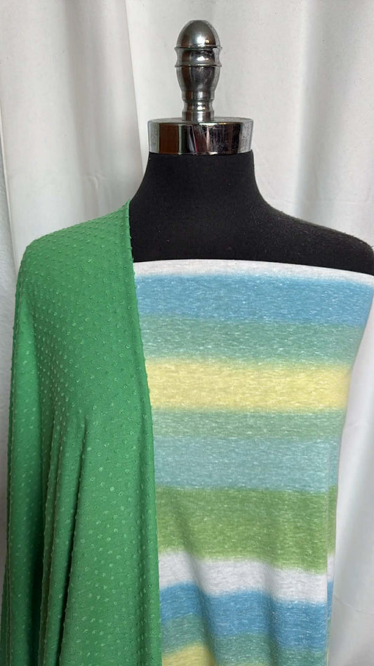 STRIPE/GREEN SWISS DOT BUNDLE : 3YD Stripe Triblend & 3YD Green Swiss Dot : A29596