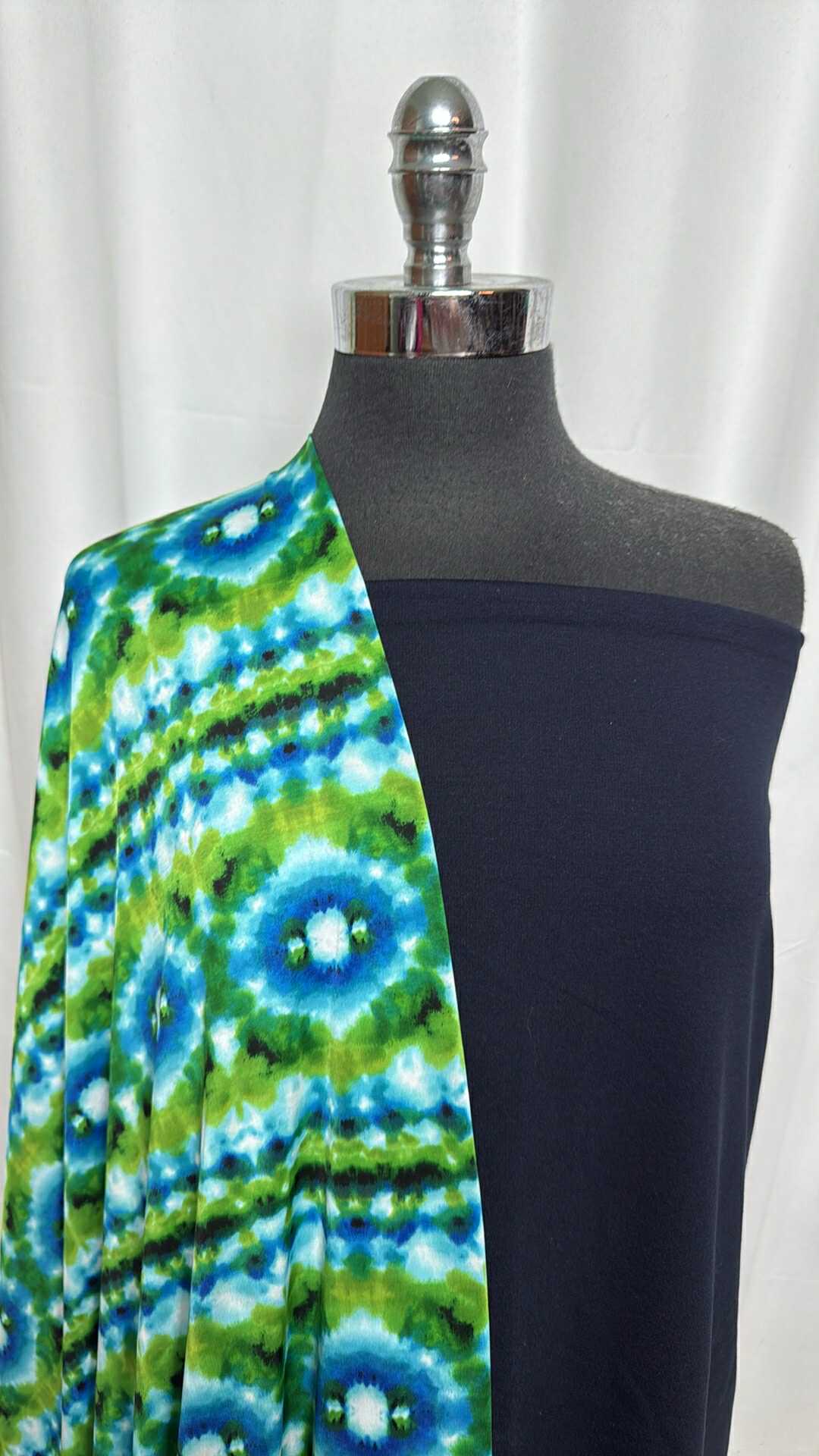 NAVY/GREEN GEO BUNDLE : 2YD Navy Nylon Ponte & 3YD Green Geo ITY : A29170