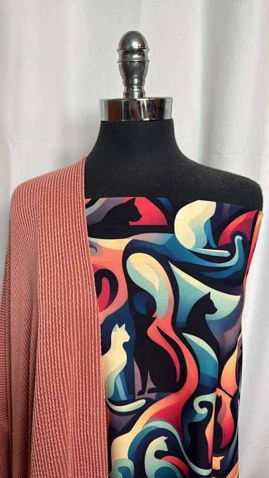 FELINE FLOW/URBAN RIB BUNDLE : 33" Cut of Feline Flow Single-Brushed PF & 2YD Urban Rib : A29530