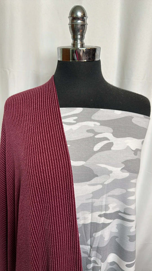 CAMO/URBAN RIB BUNDLE : 2YD Red Urban Rib & 2YD Camo PRS FT : A29549