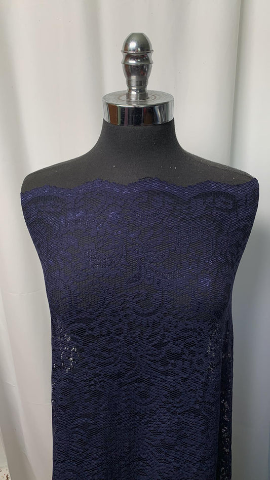 Blue - Stretch Lace - 3 Yard Cut