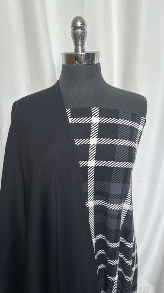SOFT SHELL/PLAID BUNDLE : 2YD Black Soft Shell & 2YD Plaid DBP : A26055