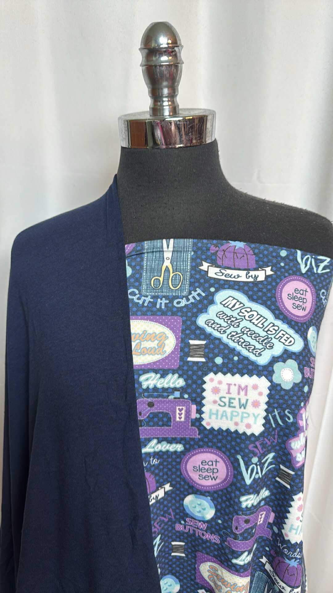 NAVY/SEWING BUNDLE : 2YD Sewing PRS FT & 2YD Navy Bamboo C/S FT : A28707