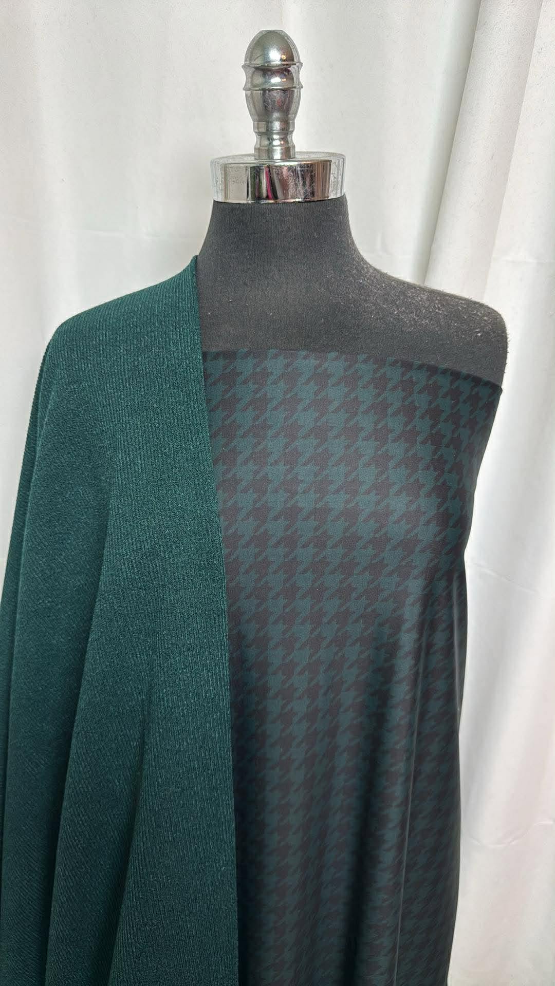 HUNTER HOUNDSTOOTH BUNDLE : 1+YD Houndstooth Yoga PF & 2YD Hunter Flatback Rib Hacci SK : A30483
