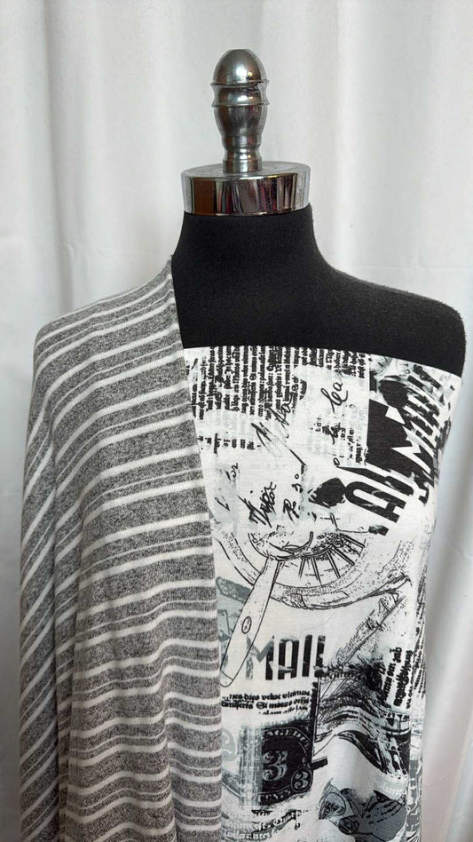 AERO/GREY STRIPE BUNDLE : 2YD Aero PRS FT & 2YD Grey Stripe Brushed Hacci SK : A28448