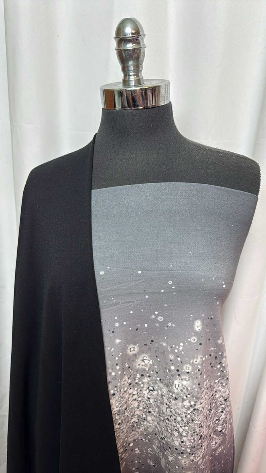BLACK/OMBRE GLITTER BUNDLE : 2YD Ombre Glitter DBP & 1.5YD Solid Black Peached PF : A28002